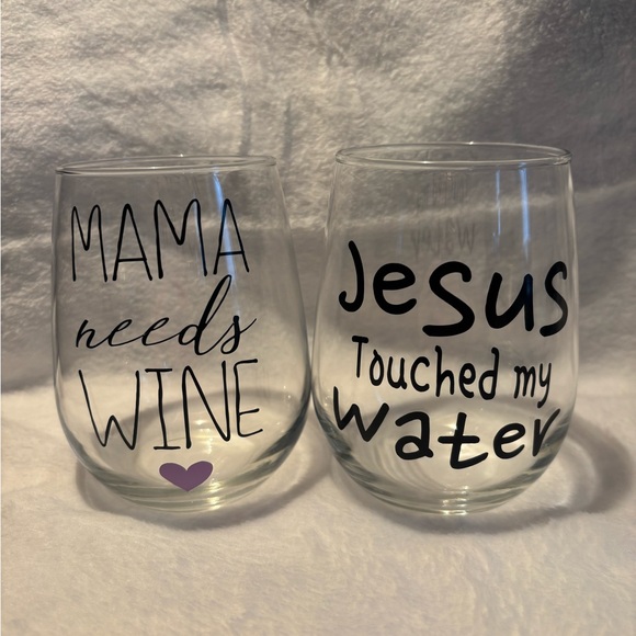 Other - Funny stemless wine glasses